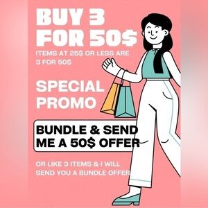 Buy 3 items priced at 25$ or less for 50$